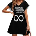 thumbnail image 1 of 12 Objectifs de Production Responsable Robe Ample avec Poches Été Sexy Col en V Imprimé Manches Courtes Robe Globale, 1 of 5