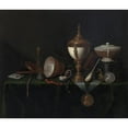 thumbnail image 2 of Pieter Gerritsz. van Roestraeten 14x12 Black Ornate Wood Framed Double Matted Museum Art Print Titled: Still Life with Ostrich Egg Cup and the Whitfield Heirlooms (C. 1670), 2 of 5