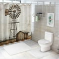 thumbnail image 7 of Fenyluxe Windmill Pretty Shower Curtain Bathroom Decor Polyester Fiber Shower Curtain with Hooks for Bathroom Decoration 69x72, 7 of 7
