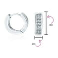 thumbnail image 4 of Bling Jewelry Womens Invisible Cut Channel Set CZ Hoop Earrings Black White Huggie Kpop Silver, 4 of 5