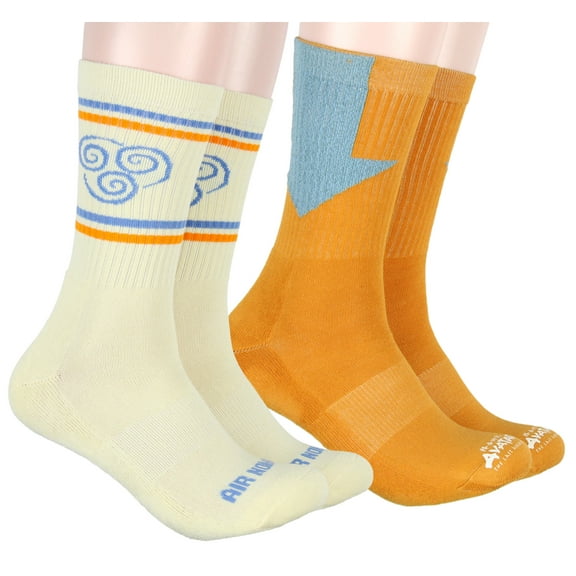 Avatar The Last Airbender Aang Tattoo Men's 2 Pack Athletic Adult Crew Socks