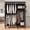 Black, variant on Heavy Duty Clothes Rack with Cover,Rolling Garment Rack with Wheels,550 lbs Load Capacity,Adjustable Shelf & 3 Hanging Rods,Black