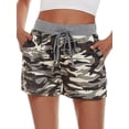 thumbnail image 2 of SAYOO Female Sports Shorts, Flower Print High Elastic Waist Sweatpants with Drawstring and Pocket for Summer, S/M/L/XL/XXL, 2 of 9
