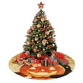 thumbnail image 5 of Christmas Tree Skirt 36" Halloween Pumpkin Cute Black Cat (44) Xmas Tree Skirts Mat for New Year Holiday Christmas Party Decorations, 5 of 5