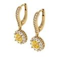 thumbnail image 2 of Clara Pucci 2.235Ct Yellow Round Cut VVS1 Lever Back Drop Dangle 18k Solid hypoallergenic Gold Designer Earrings For April, 2 of 7