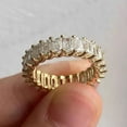 thumbnail image 2 of 3Ct Emerald Cut Simulated Diamond Women's Wedding Full Eternity Band Ring 14K Yellow Gold Plated Silver, 2 of 5