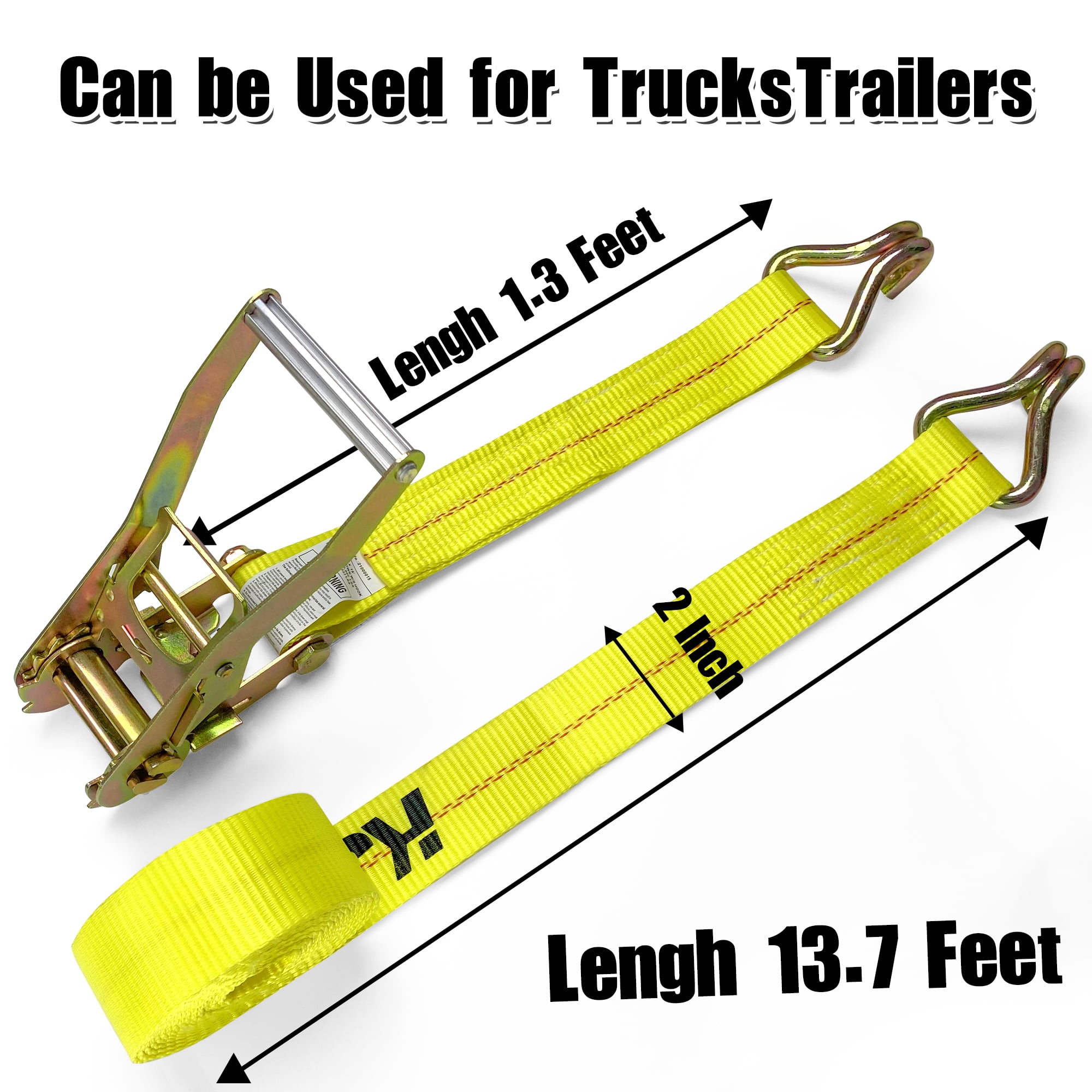 KJE Ratchet Straps Heavy Duty(4 Pack), 2" x 15' Ratchet Strap 10,000 Lbs Max Break Strength