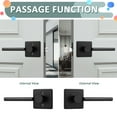 thumbnail image 6 of knobelite (1 Pack) Passage Lever Door Handle Lock Non-Locking Keyless Square Lever for Hall and Closet with Matte Black Finish, for Right & Left Side Door Lock, 6 of 7