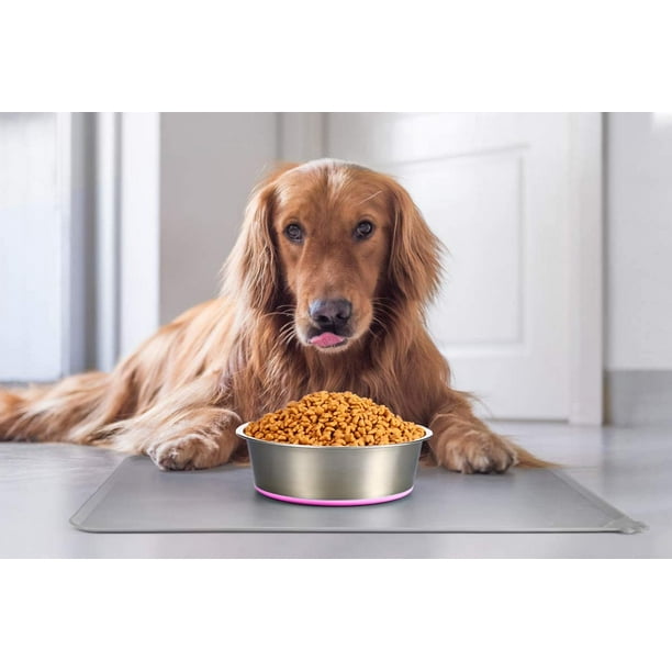 18 8 Stainless Steel Dog Bowls with Silicone Base Non Slip Dog Food and Water Bowls No Spill Stackable Pet Feeder Dish for Cat Small Medium and Large Dogs Walmart