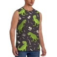 thumbnail image 2 of Uemuo Dinosaur Skeleton Pattern Men's Sleeveless T-Shirt,Muscle Athletic Tank Top, Moisture-wicking Quick-dry Breathable Classic Tee Top for Gym Run Outdoor Sports-Large, 2 of 8