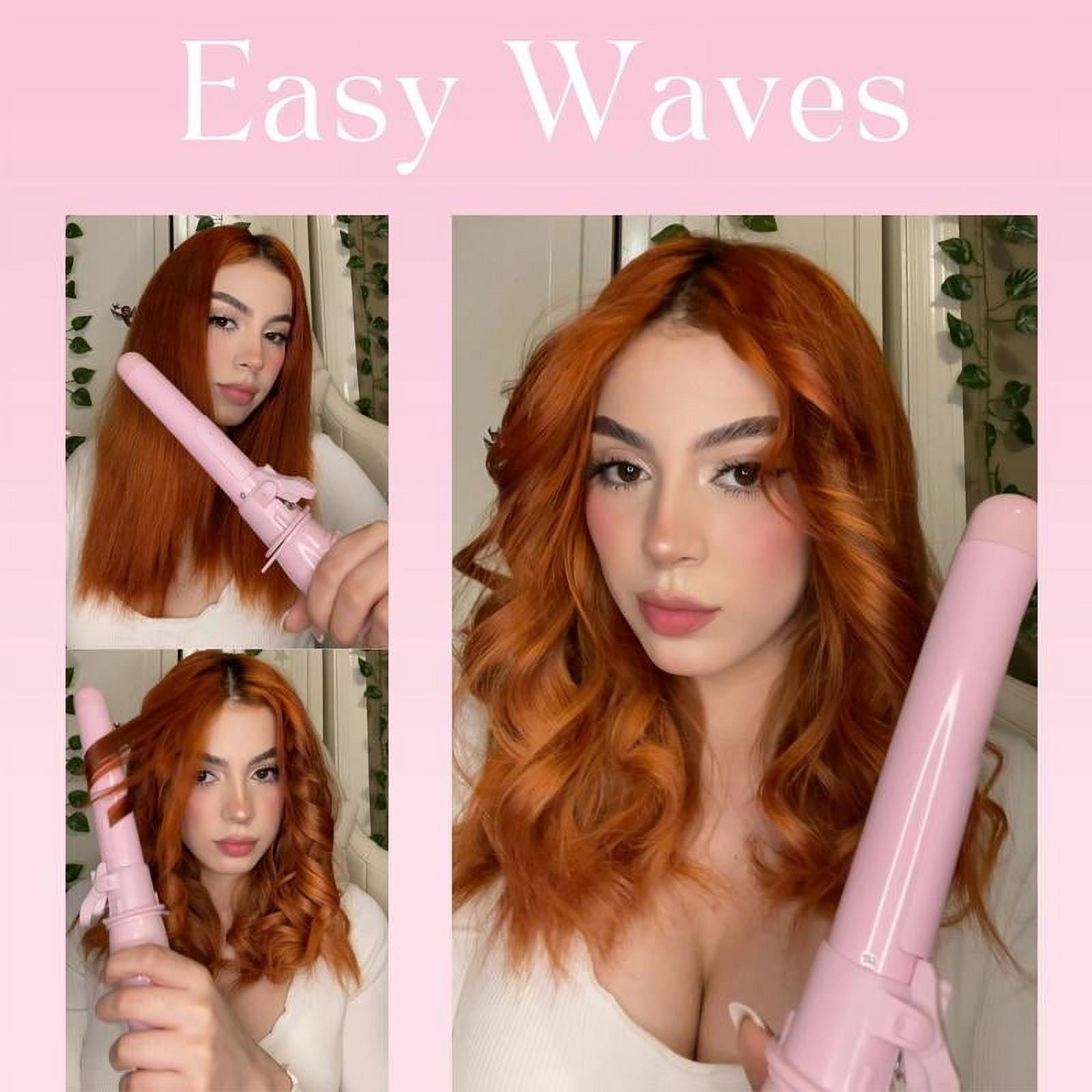 Rotating Curling Iron, Automatic Curling Iron 1.25 Inch Self Rotating Hair Curler with Long Barrel for Beach Curls/Waves, 1.25" Large Barrel Curling Wand for Long Hair, Dual Voltage, Gift for Women