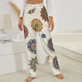 thumbnail image 3 of Colorful Paisley Floral Pattern Winter Female Pants Flannel High Waist Women Pants Lady Warm Straight Leg Plush Trousers, 3 of 7