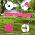 thumbnail image 2 of Ktaxon Shock Pink Folding Chaise Lounge Outdoor Portable Beach Lawn Recliner Reclining, 2 of 8