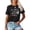 Black, variant on Palato Womens Plus Size Tops,Women's Casual Round-Neck Printed T-Shirt Loose Short Sleeve Tops Blouse