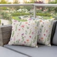 thumbnail image 4 of Spring Summer Flower Pillow Covers 2 Pack Eucalyptus Leaves Countryside Linen Pillowcase Waterproof Outdoor Throw Pillow Cover for Patio Garden Square Cushion 26”x26”, 4 of 9