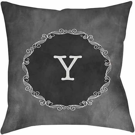 Idg Chalkboard Scroll Monogram Grey Decorative Pillows Walmart Com
