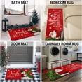 thumbnail image 5 of Merry Christmas Kitchen Rugs and Mats Set of 2,Red Snowman Wreath Santa Claus Tree Xmas Winter Holiday Sink Floor Mat Non Skid Washable for Home Farmhouse Christmas Decor 17"x47"+17"x30", 5 of 6
