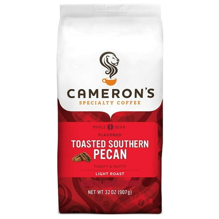 Camerons Coffee Roasted Whole Bean Coffee, Flavored, Toasted Southern Pecan, 32 Ounce