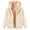 Beige, variant on Unisex Fleece Hooded Winter Jacket Zip Up Warm Coat with Pockets Solid Color Casual Outerwear