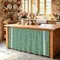 thumbnail image 6 of Vintage Forest Green Cabinet Curtains 32"Wx55"L, Country Pastoral Farmhouse Leaf Stripe Under-Desk Privacy Dust Proof Drape Dishwasher Curtain Sink Skirt for Kitchen Closet Bathroom Laundry, 6 of 9