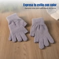 thumbnail image 3 of Abbraccia Guantes sin dedos de forro polar grueso, color liso de invierno, compatibles con pantallas para niños, ideales para escribir y jugar., 3 of 6