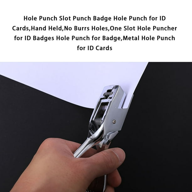 Hole Punch Slot Punch Badge Hole Punch For ID Cards Hand Held No Burrs  Holes