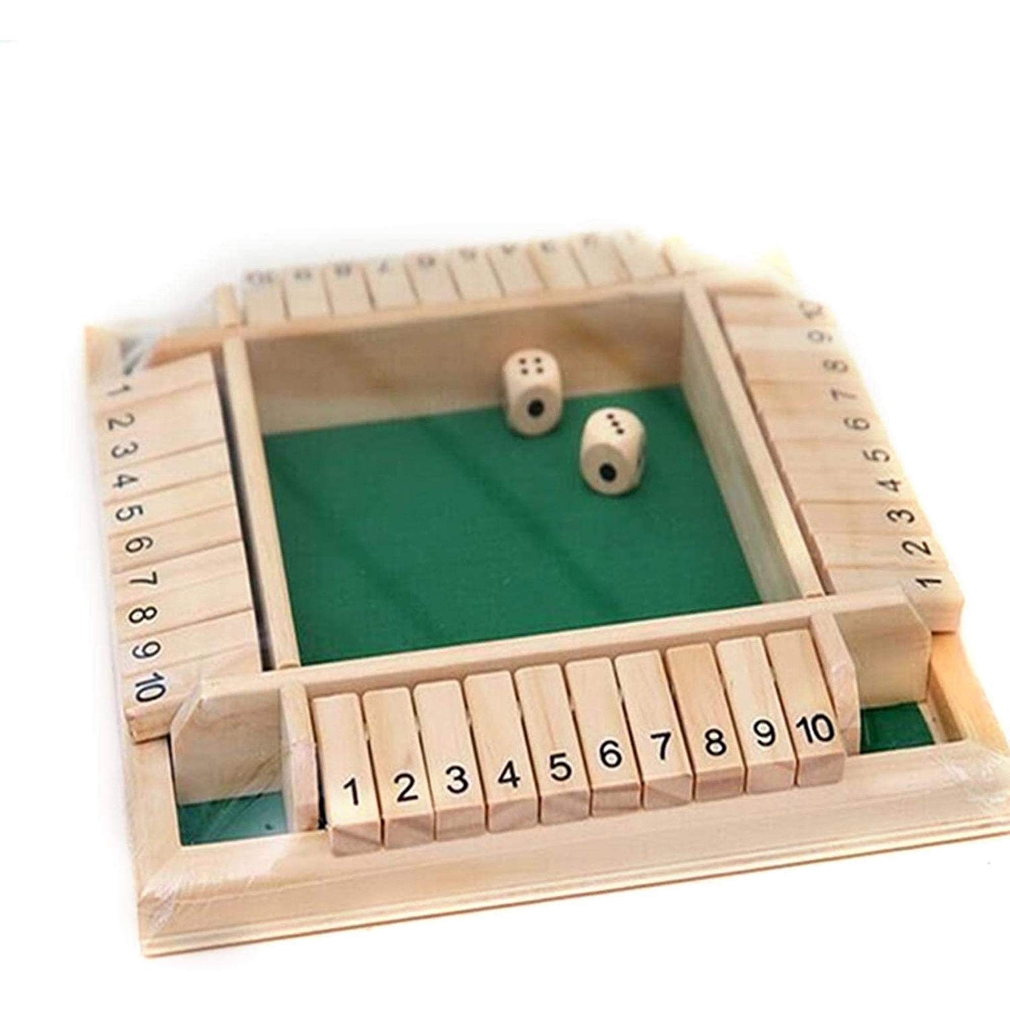2-4 Players Shut The Box Dice Game,Classic 4 Sided Wooden Board Game Set  with 2 Dice, for Adults Kids Learning Addtion,Classics Tabletop Version and  Pub Board Game | Walmart Canada