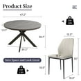 thumbnail image 4 of Zerifevni 46.4" Round Dining Table Set, Mid Century Modern Round Dining Table for 4-6 Person, w/Steel Legs, Coffee Table for Kitchen Dining Room, Office, Save Space (1 Round Table with 4 White Chairs), 4 of 4
