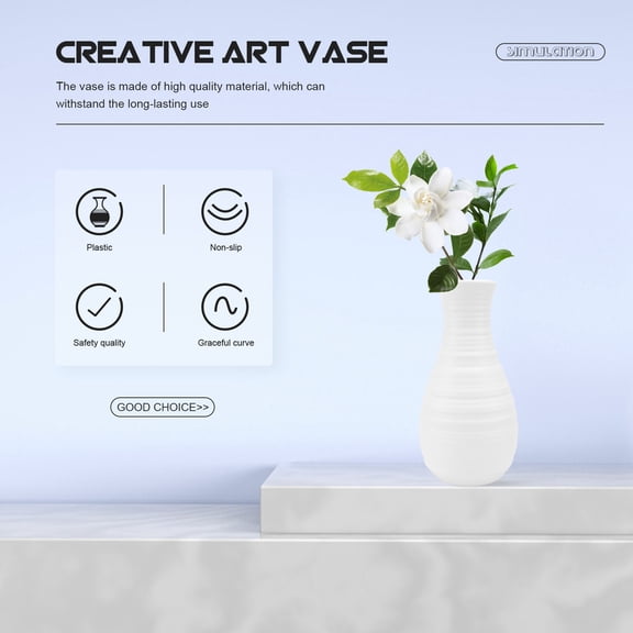 LOLIPPYY B Plastic Vase Home Decor Flower Holder for Desktop 2 Pieces