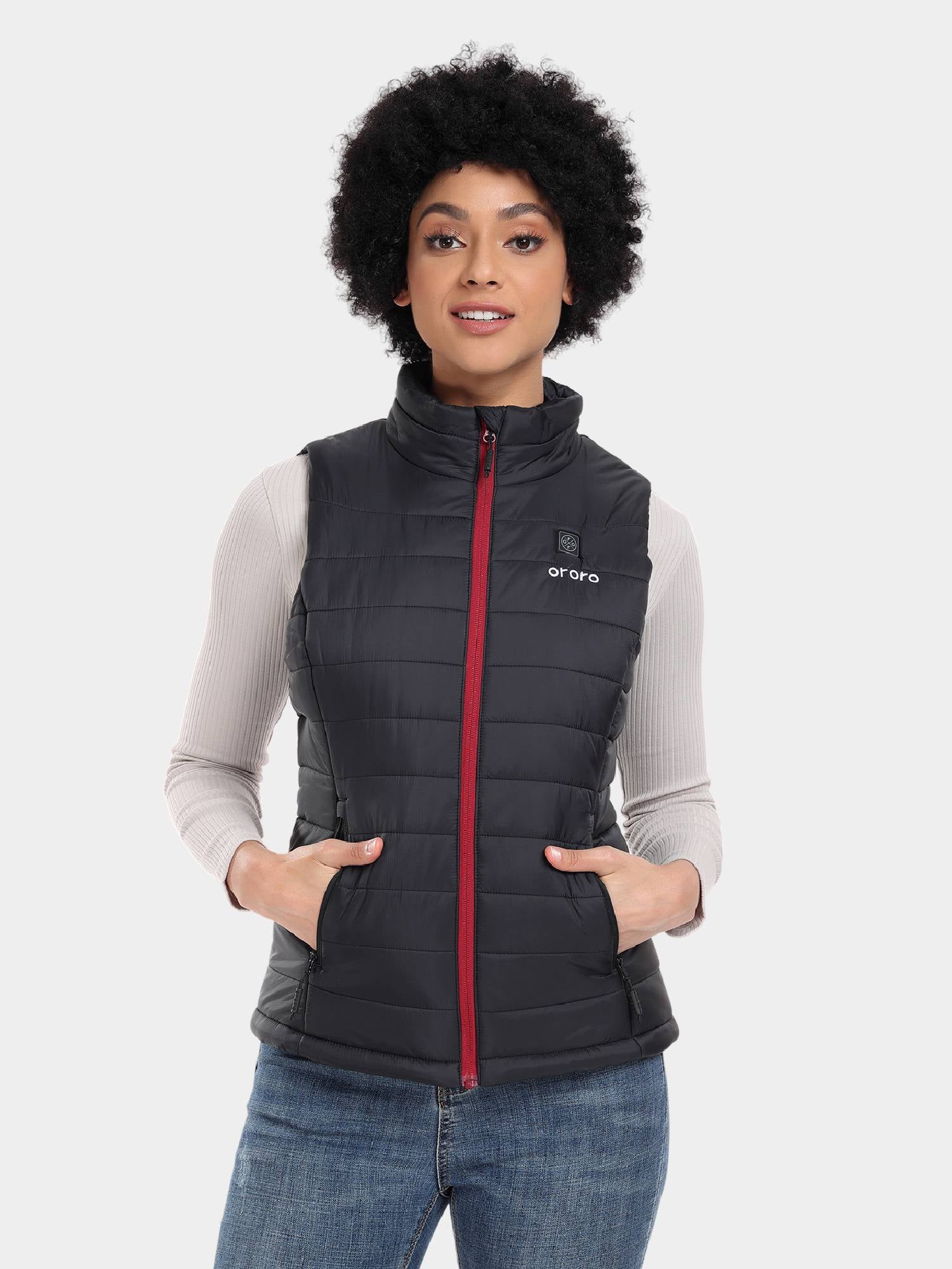 TACVASEN Fleece Warm Vest Jackets Womens Winter Fashion Sleeveless Jacket Zipper Sports Casual Vests Female Ladies Waistcoat