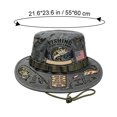 thumbnail image 3 of Unisex Embroidered Fishing Bucket Hat with Wide Brim and Adjustable Windproof Dstring Sun Protection for Men Women 21.6-23.6in, 3 of 6