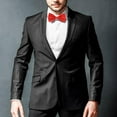 thumbnail image 3 of Mens Solid-Color Bow Tie Double Layer Bow Tie for Wedding, Fashionable Ba..., 3 of 8