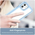 thumbnail image 4 of Allytech iPhone 12 Case, 6.1 Inch, Shock Resistant Rubber Soft TPU Bumper Heavy Duty Acrylic Clear Back Hard Case Cover, Blue, 4 of 8