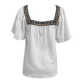 thumbnail image 4 of Endives Women's Boho Short Butterfly Sleeve Top Square Neck Top, 4 of 6