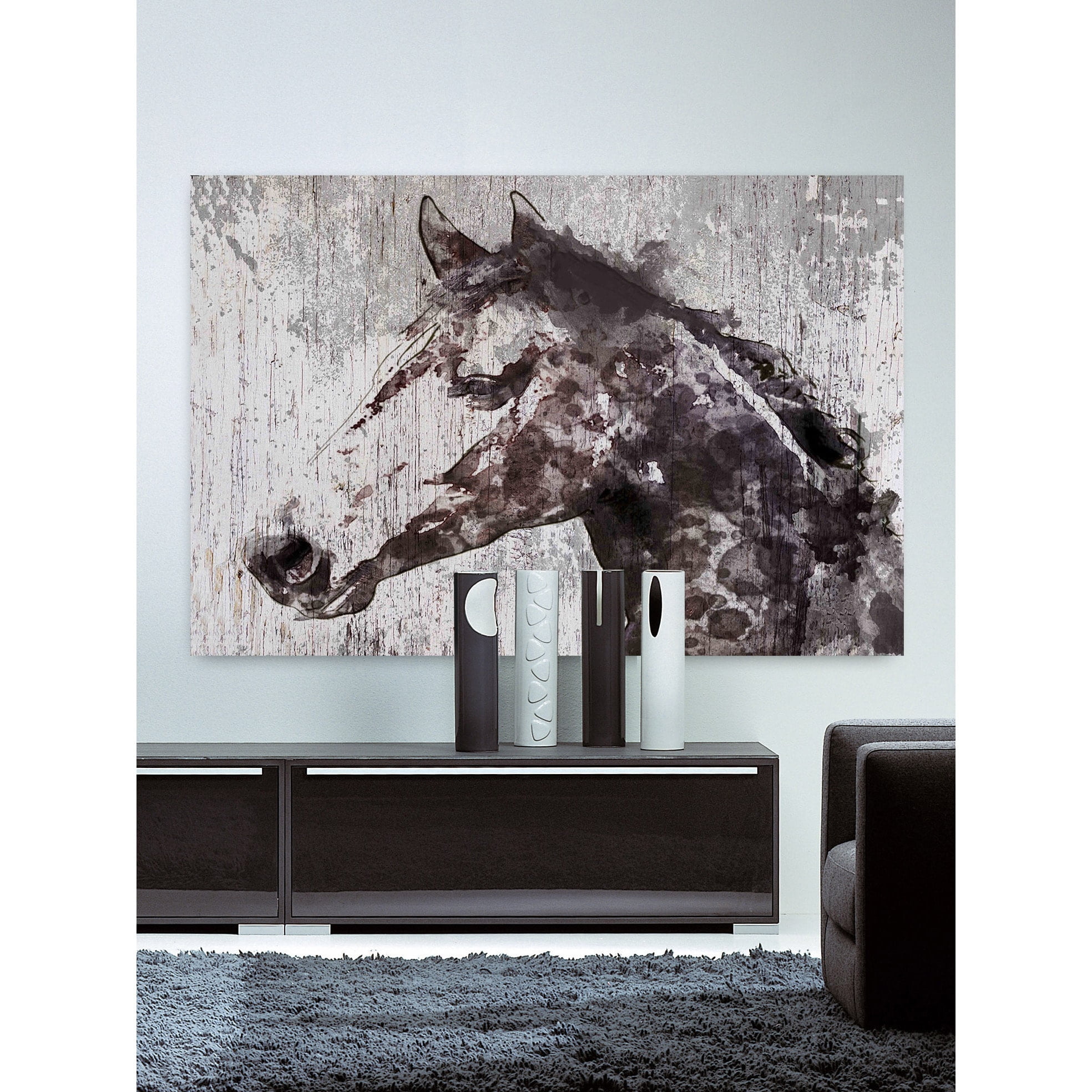 Marmont Hill "Steel Dust Horse" by Irena Orlov Painting Print on Wrapped Canvas