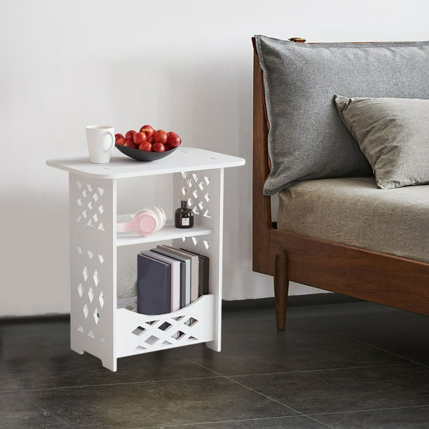 SYKIARIOL Mesita De Noche Blanca, Mesa Auxiliar Con Bonito Almacenamiento Para Muebles De Dormitorio, Mesa Auxiliar De Cama Para Niños, Mesita De Noche Para Muebles De Dormitorio De Niñas, Sala De