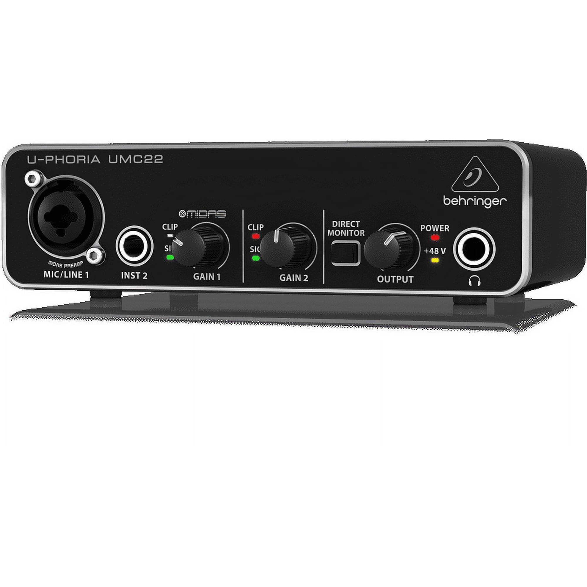 Behringer U-Phoria UMC22 Audiophile 2x2 USB Audio Interface w/ MIDAS Mic Preamps