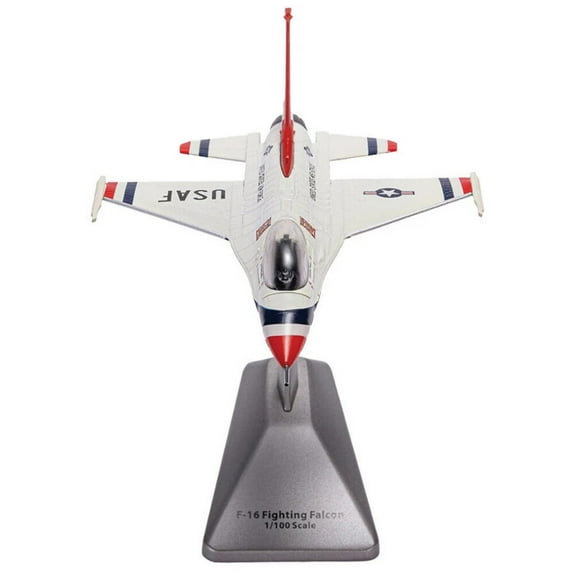 15.5cm Diecast Alloy 1/100 Scale USAF F-16 Fighting Falcon Thunderbirds Demonstration Aircraft Finished Model Toy Gift TAPDRA Accessory Part
