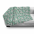 thumbnail image 2 of Acorn Soft Flannel Fleece Throw Blanket, Colorful Memphis Style Tropical Hipster Circles Monstera Leaves Minimalist, Cozy Plush for Indoor and Outdoor Use, 60" x 80", Sea Green and Rose, by Ambesonne, 2 of 5