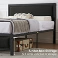 thumbnail image 6 of VECELO Set of 2 Metal Bed Frame, Twin Size Platform Bed Frame with Nailhead Upholstered Headboard, No Box Spring Needed, Black, 6 of 7