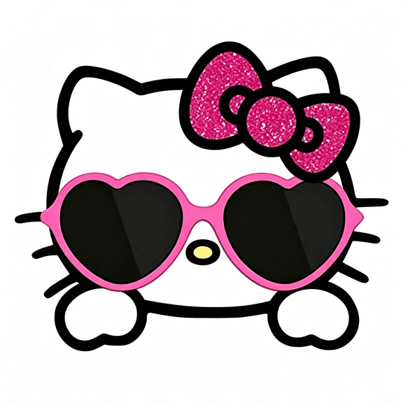 CCOCC with Sunglasses Cartoon - Sticker Graphic - Weatherproof & Long Lasting Sticker Cute Stickers