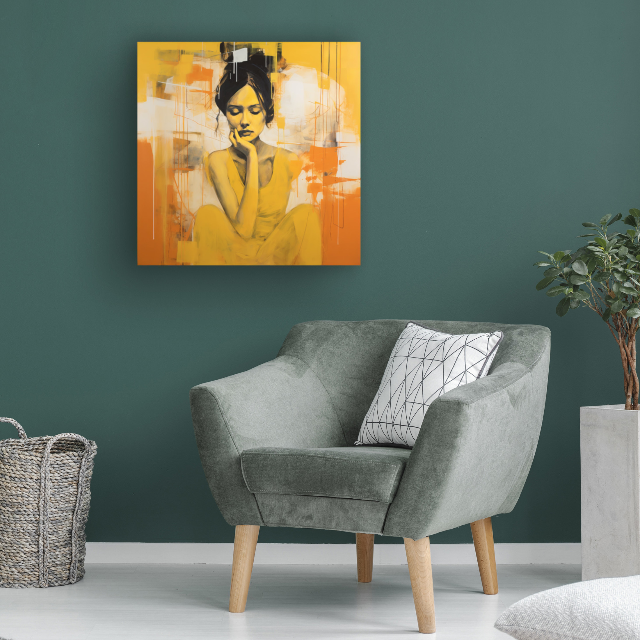 Canvas Wall Art - Ray Heere 'Colorful Model 1' Wall Art for Living Room, Bedroom, or Office Décor by Trademark Fine Art - 24 x 24 Inches
