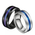 thumbnail image 5 of EOEMY 8mm Black/Blue Brushed Band 316L Stainless Steel Men'S Engagement Rings Sz 6-13, 5 of 7
