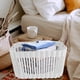 thumbnail image 4 of 2 cestas de almacenamiento huecas con asa de cuero, cesta para ropa, cesta para la colada para el hogar., 4 of 7