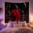 thumbnail image 2 of Red Peony with Pearls on Dark Water, Romantic Gothic Illustration, Valentine's Day Gift for Flower Lovers, Botanical Wall Art, Tapestry Wall Hanging for Bedroom and Living Room, 2 of 7