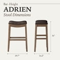 thumbnail image 5 of Maven Lane Adrien Saddle Barstool, Walnut w/ Marksman Saddle Vegan Leather, 5 of 6