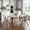 White/Beige, variant on Homy Casa 5 Piece Dining Table Set for 4, 63" Rectangular Kitchen Table and Chairs Set with Upholstered Seats, Wood Grain Tabletop, Black Metal Legs for Dining Room, Home Office, Brown