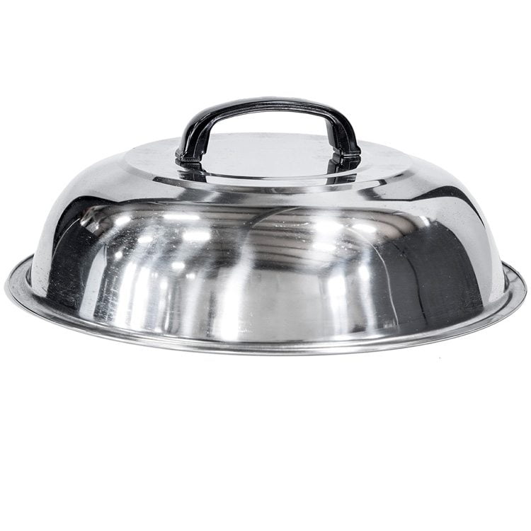 Cheese Melting Dome Stainless Steel Griddle Grill Round Basting Steaming Cover 