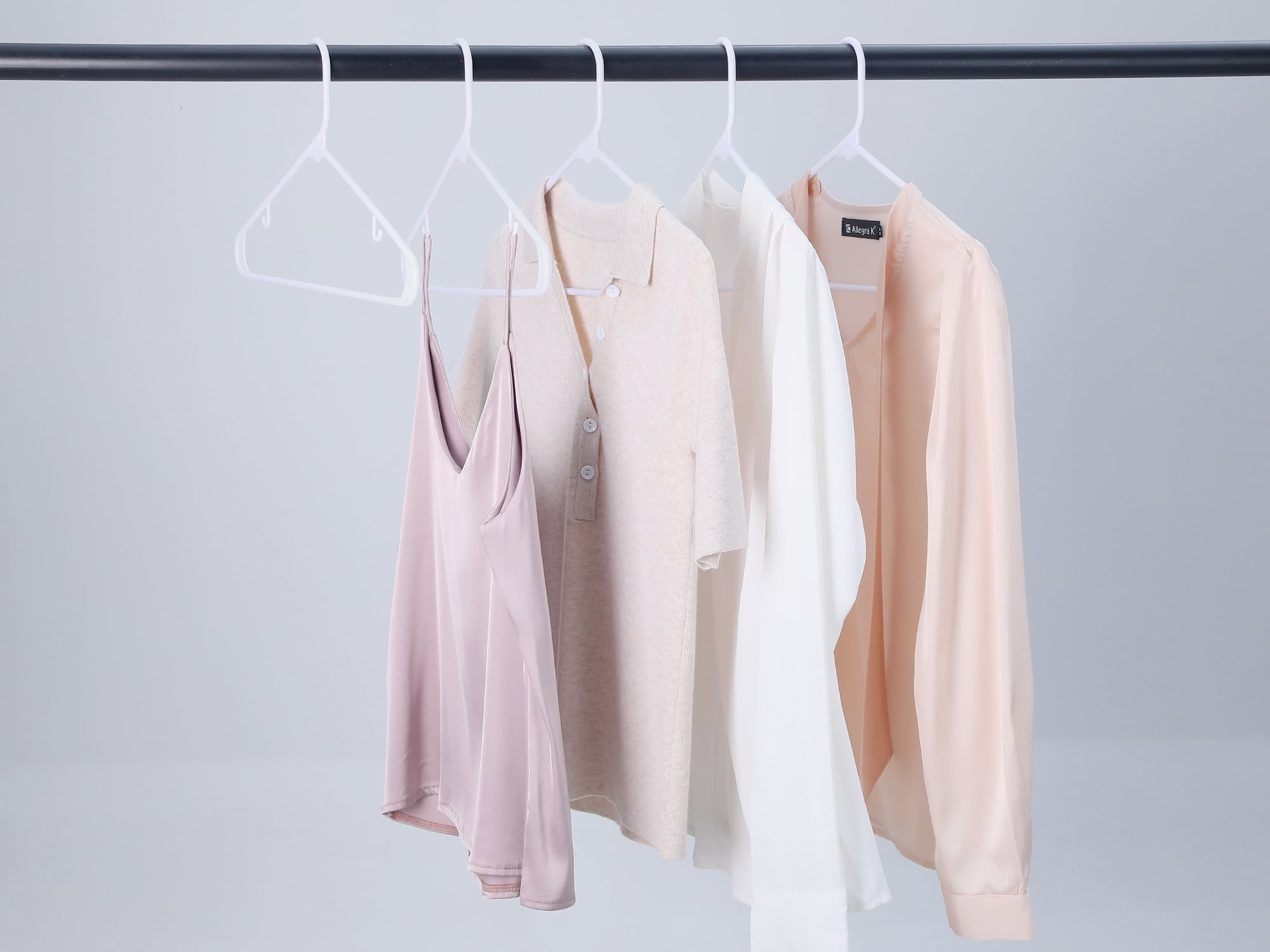 Unique Bargains Plastic Space Saving Clothes Hangers 20 Pcs White