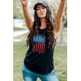 thumbnail image 4 of ABPHQTO Camiseta estampada con estampado de bandera nacional y letra causal azul oscuro para mujer, 4 of 5